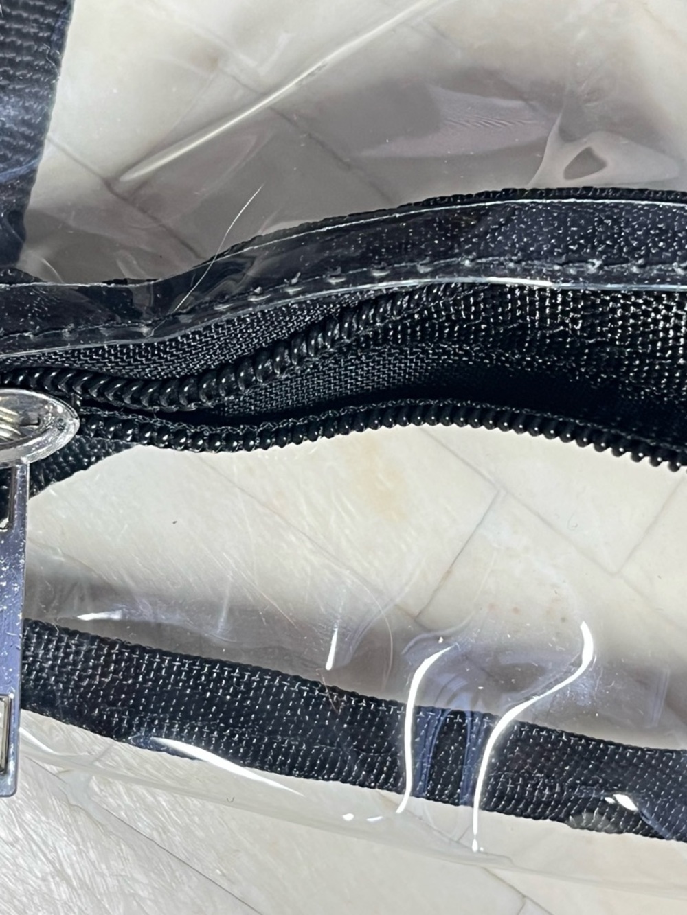 Transparent Belt Bag - Clear PVC Black Trim Fanny Pack - Picture 4 of 6
